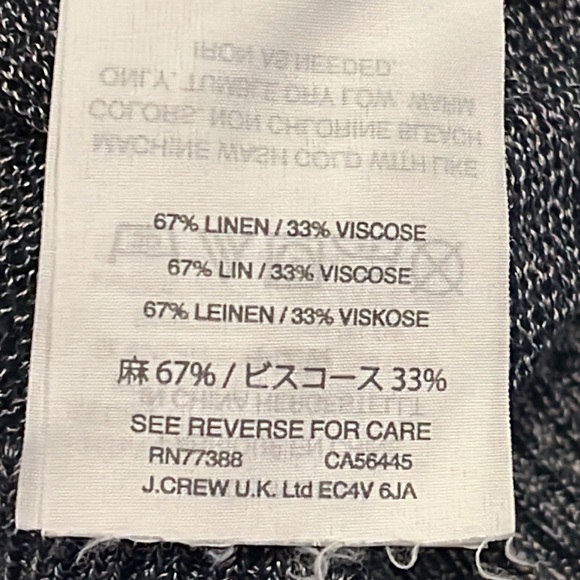 J. CREW woman’s gray linen blend boat neck sweater size large - Picture 9 of 11